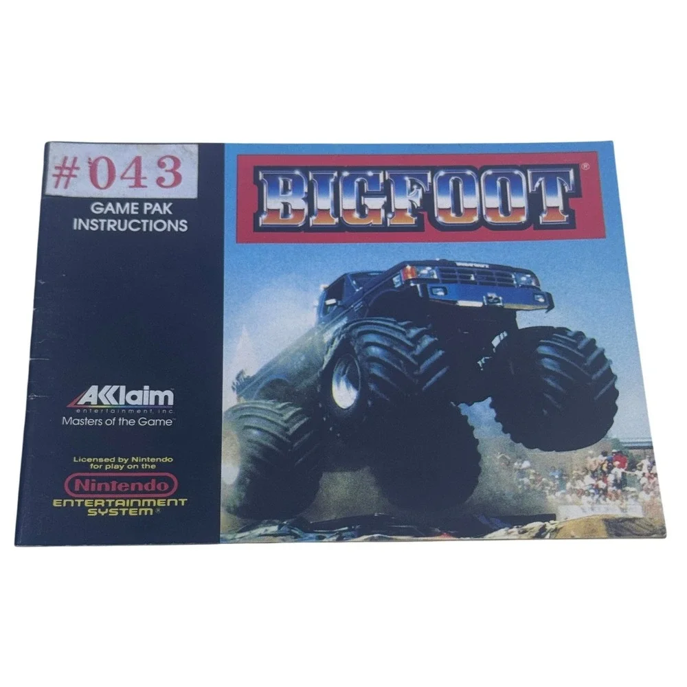 Bigfoot Nintendo NES Game Manual Only Acclaim Entertainment